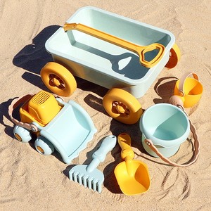 马卡龙软胶沙滩挖沙铲子水桶工具加厚运沙铲车挖土机儿童戏水玩具