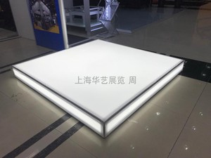 餐厅发光长方形立方体六面体软膜吊顶卡布四方体白色铝合金灯箱