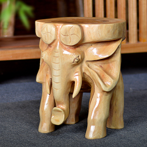 香樟木凳子动物大象家用小矮凳实木木头客厅招财象凳花架凳换鞋凳