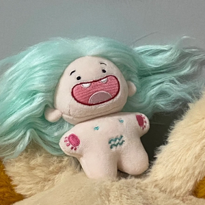 发量惊人的缺牙巴棉花娃娃公仔钥匙扣~ins风可爱毛绒炸毛包包挂件