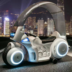 新款科幻太空儿童电动摩托车宝宝小孩可坐概念两轮玩具车大摩托车