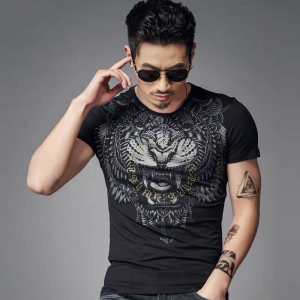 霸气龙图案印花上衣夏季宽松休闲短袖t恤青年潮牌衣服男款波阁旗舰