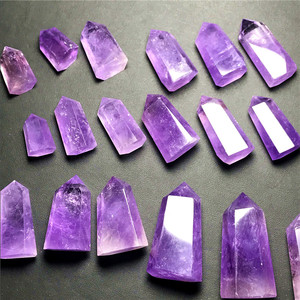 天然紫水晶六棱柱摆件单尖紫色水晶水晶柱 紫晶矿石标本