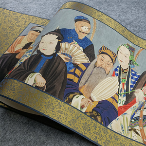 沈蓉圃同光十三绝高清喷绘复制重彩国画宣纸绢布长卷戏曲茶楼挂画