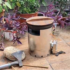 气聚牌虹吸柴气炉柴火炉鼓风炉气化炉无烟省柴压灰炉烤火自驾游