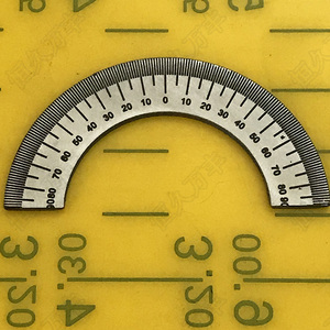 中分半圆刻度盘精密小尺圆形凹刻定做圆49x31x2 d022直销恒久万丰