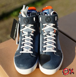 宝马bmw新款黑蓝色板鞋摩托车sneaker dry休闲骑行靴子防水透气
