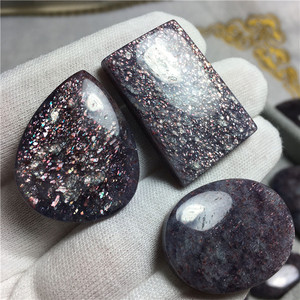 新品 血滴堇青石水滴吊坠 三眼轮 清明梦蛋面吊坠宇宙星光体方牌