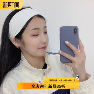 网红白色发带女韩国ins简约休闲纯色运动瑜伽束发带男潮酷发饰