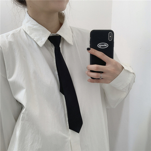 小个子福音免系领带~高品质黑色懒人拉链jk制服学院风百搭领带女