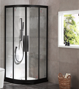 不锈钢扇形淋浴房隔断定制圆弧简易干湿分离洗澡间沐浴室移门玻璃