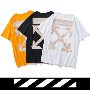 夏季潮牌off white胶带箭头短袖t恤男女情侣装宽松纯棉半袖ow衣服