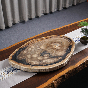 原创设计现代简约木化石茶盘家用小号硅化木排水式茶台0人付款3980