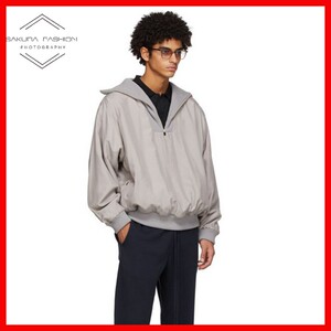 fog fear of god × zegna杰尼亚联名半拉链高领真丝卫衣夹克外套