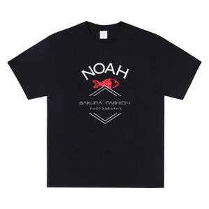 现货noah 19ss nyc fishbone logotee 鱼骨架经典字母短袖t恤男女