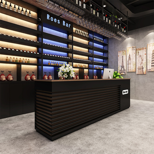 前台定做复古服装店餐饮奶茶店收银台收纳商用吧台瑜伽房接待台