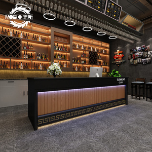 吧台复古工业风烧烤店健身房前台接待台网咖汽车改装店酒店收银台