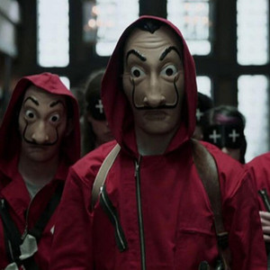 纸钞屋面具全脸小丑大胡子达利收获日人类清除计划纸牌屋面罩恐怖