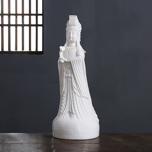 妈祖神像天上圣母天后海神娘娘湄洲岛妈祖陶瓷摆件家居供奉保平安
