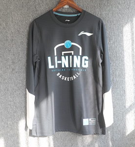 李宁 cba 训练服 热身服 投篮服 篮球 长袖t恤 加厚 加绒 atlq079