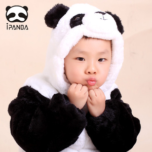iPanda爱潘达亲子卡通睡衣熊猫哈衣婴儿连体衣爬服动物造型
