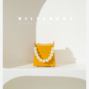 【VIIYA】小众设计黄色手提口红包迷你可爱超火小包包链条小方包