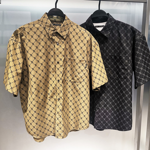 b1cjc2313格子短袖衬衣2022夏太平鸟男装b1cjc2314休闲纯棉衬衫潮