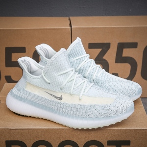 耐克椰子鞋350男鞋纯白冰淇淋正品官网夏季网鞋中大童透气运动鞋