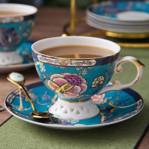 骨瓷奢华咖啡杯碟勺高档创意英式下午红茶杯具套装欧式陶瓷花茶杯