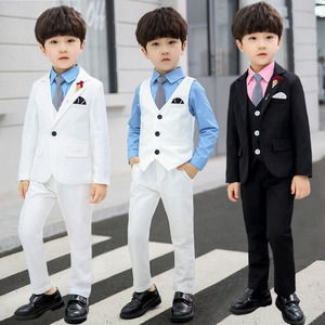 儿童马甲礼服男童西装套装韩版花童婚礼小孩主持人西服钢琴演出服