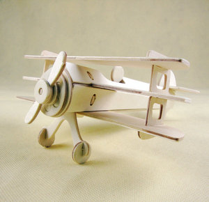 三翼战斗木制儿童益智diy木质拼装仿真模型机玩具成人3d立体拼图