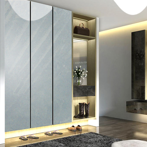 整体衣柜定制轻奢衣柜门板定做高光亮面uv云石板衣柜门玻璃极简门