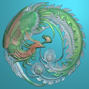 精雕图 凤凰圆挂件凤凰圈 凤浮雕图 凤凰圆形门板