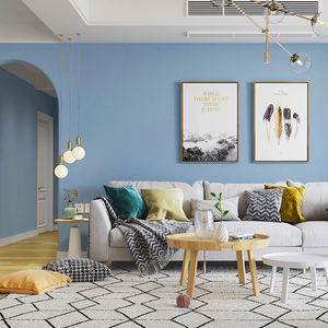 简约莫兰迪纯色浅蓝色壁纸ins北欧风雾霾蓝灰蓝色卧室客厅墙纸