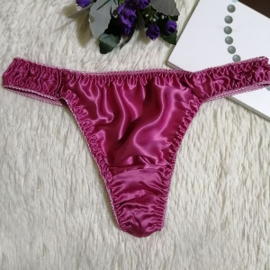 2020新款100%桑蚕丝内裤女士丁字裤真丝性感亮滑绸感t裤女款
