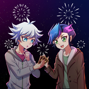 游戏王vrains 藤木游作 鸿上了见 烟花烫镭射方卡