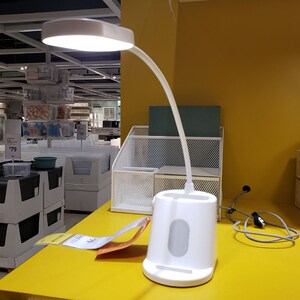 正品ikea宜家斯班兰工作学习夹子台灯usb调光储物手机架充电宿舍