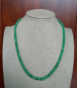 67 冰糯阳绿翡翠塔链