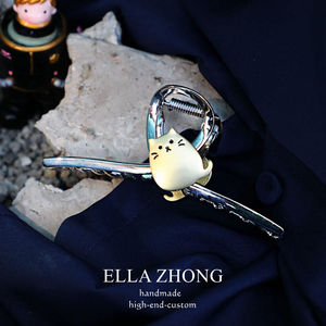 小众可爱猫咪发抓夹子盘发高级感发夹韩国发饰头饰超仙百搭发卡