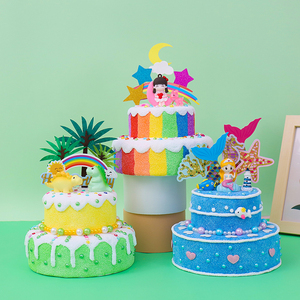 仿真双层蛋糕超轻粘土雪花泥diy材料包儿童益智手工制作玩具礼物