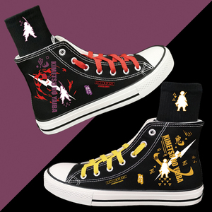 回力鬼灭之刃帆布鞋高帮男潮流鞋炭治郎动漫鞋子学生百搭休闲板鞋