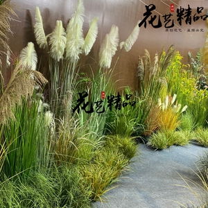 大型造景盆栽仿真芦苇造景竹子灌木丛软装花艺拍摄道具地被菖蒲草