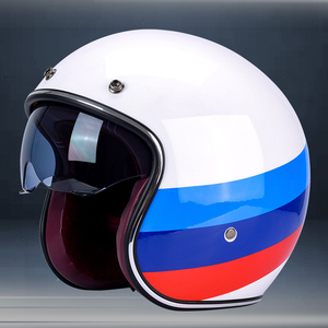 哈雷摩托车头盔踏板车半盔男女 复古机车电动车安全帽3/4盔带内镜