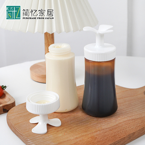 日本进口塑料挤酱瓶倒置蜂蜜瓶番茄酱沙拉炼乳挤压瓶调料分装瓶