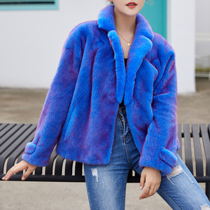 进口年轻款水貂大衣女短款整貂时尚彩色貂绒外套2020新款貂皮皮草