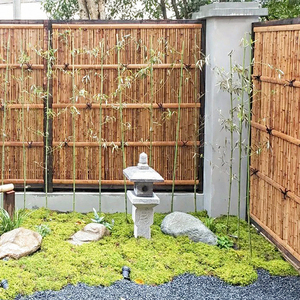 日式庭院竹子篱笆栅栏围栏户外碳化定制小院围墙大门花园装饰室外