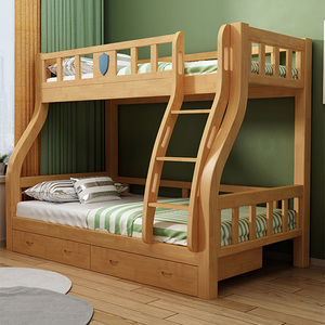 儿童床上下床双层床高低床子母床家用1.5米全实木上下铺木床双层