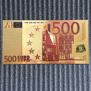 24k金箔纪念钞彩印双面500欧元纸币 金箔货币礼品 外国钱币收藏