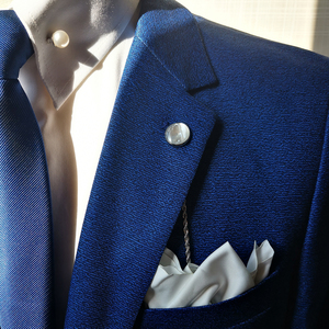 才子金色驳头链胸针男士西装配饰商务插花眼胸链lapelchain礼盒装