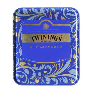 川宁TWININGS婚礼盒子小铁盒(蓝盒) 茶叶包装盒 出门旅行小茶包盒